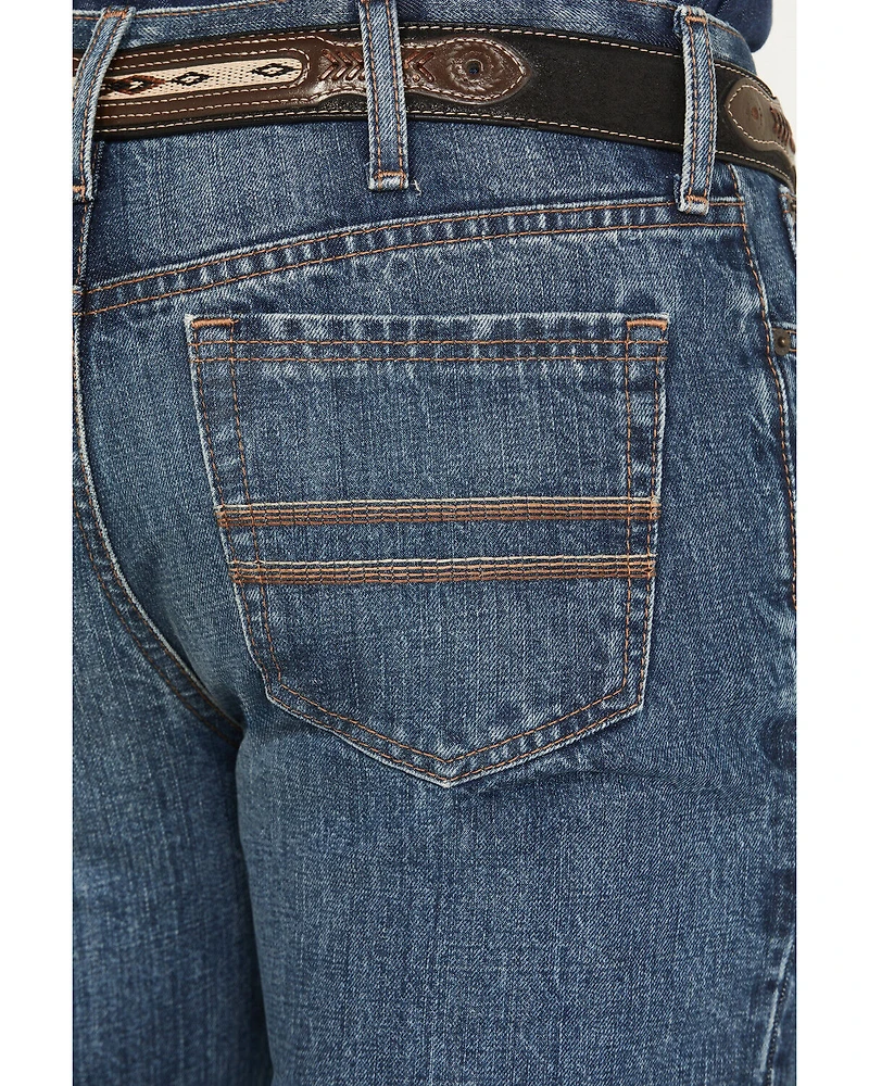 Cinch Men's Silver Label Medium Wash Slim Straight Rigid Denim Jeans