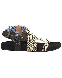 Dingo Women's Sage Brush Zebra Print Calf Hair Sandal
