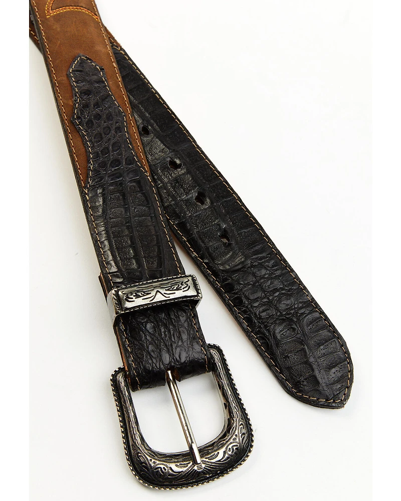 Cody James Men's Vince Two Tone Embroidered Caiman Western Belt