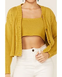 Callahan Women's Cable Lu Cardigan & Tank Set