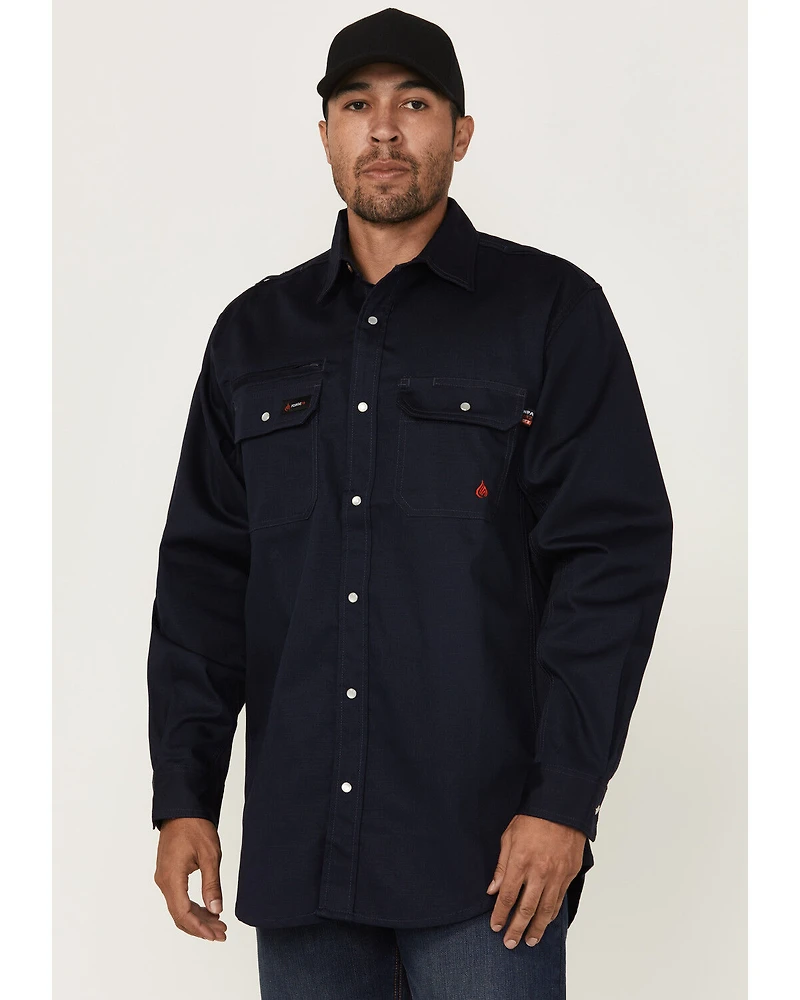 Forge Workwear Men's FR Lightweight Ripstop Vent Long Sleeve Snap Work Shirt