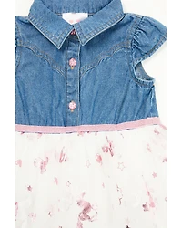 Sugar California Infant Girls' Denim Western Yoke Rodeo Tutu Dress