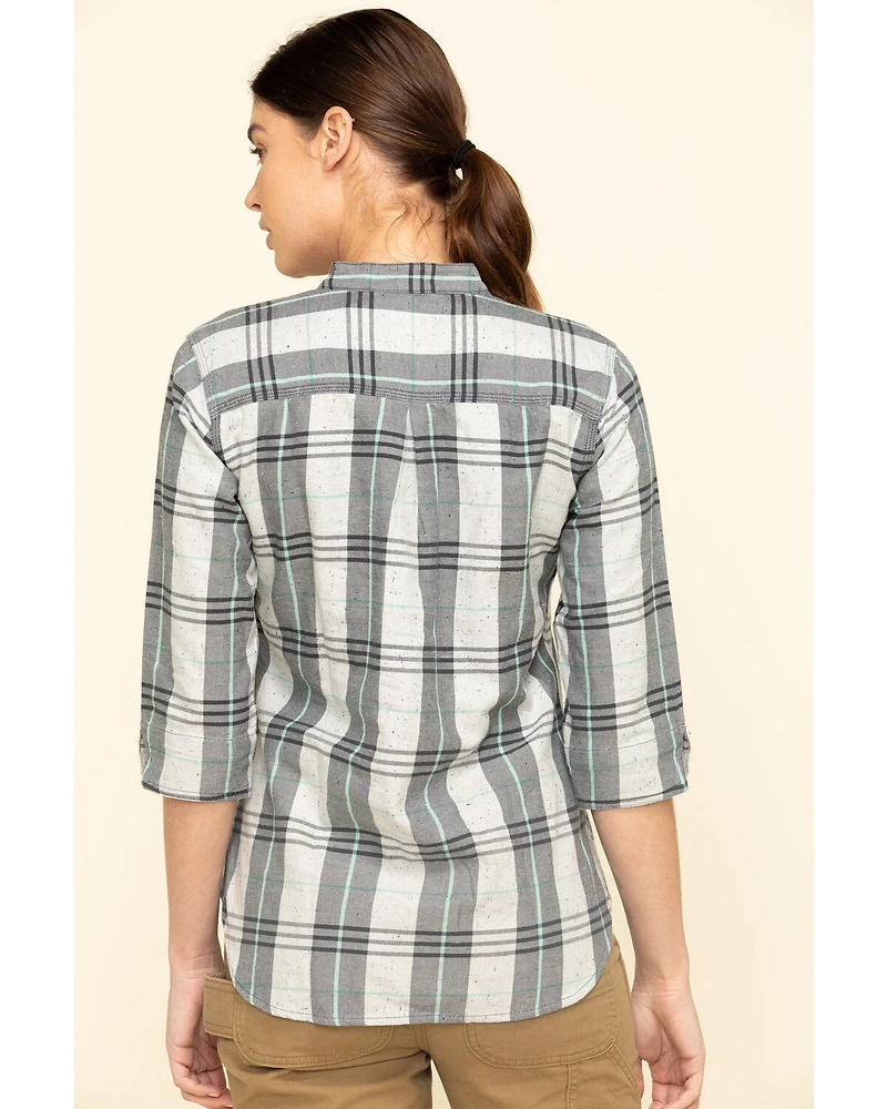 Carhartt Women's Twilight Relaxed 3/4 Sleeve Plaid Shirt