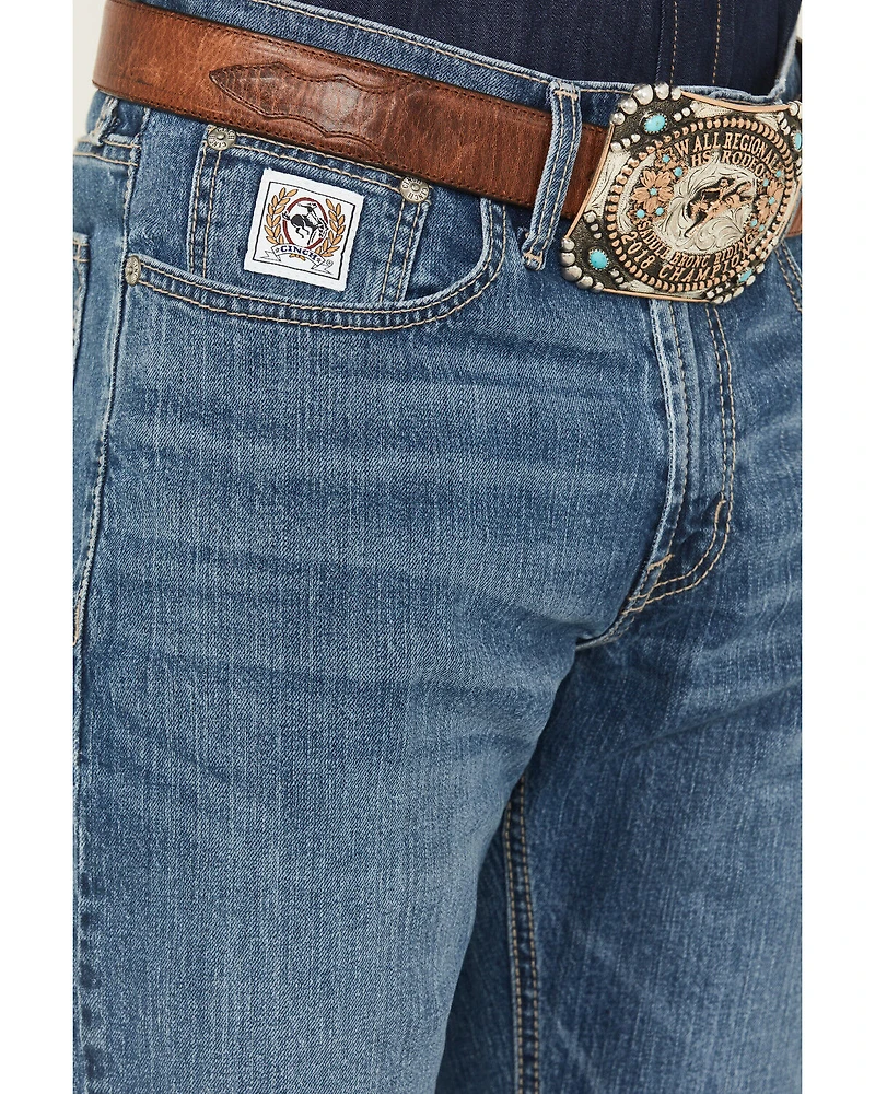 Cinch Men's White Label Medium Wash Relaxed Straight Performance Stretch Denim Jeans