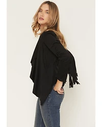 Shyanne Women's Cascade Front Fringe Faux Suede Jacket