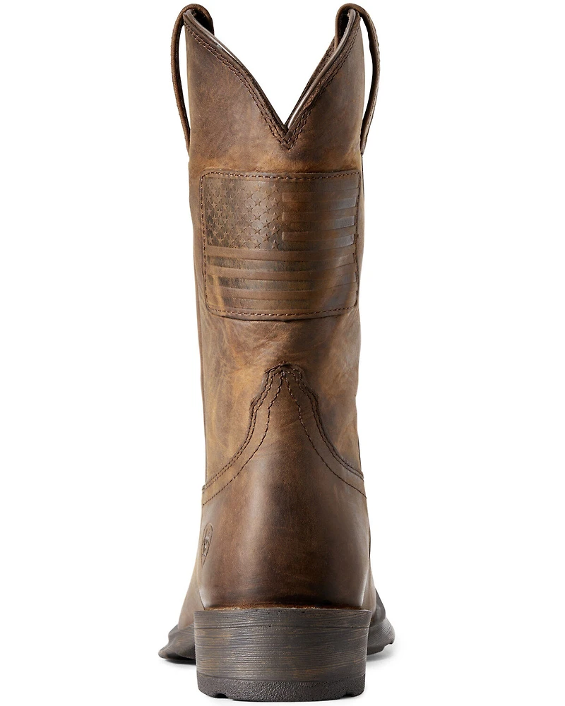 Ariat Men’s Rambler Patriot Distressed Western Performance Boots – Square Toe