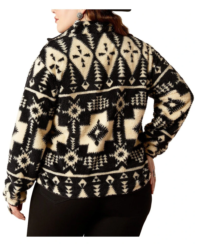 Ariat Women's Berber Southwestern Print Sherpa Pullover - Plus
