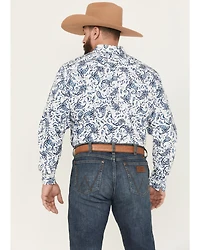 Rodeo Clothing Men's Paisley Print Long Sleeve Button-Down Western Shirt