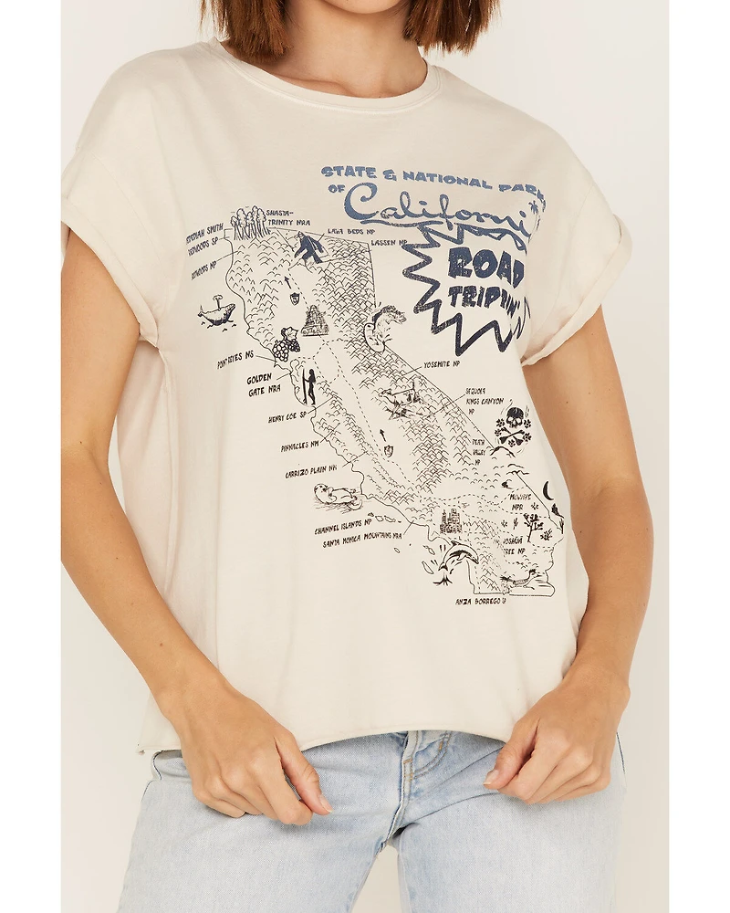 Cleo + Wolf Women's California Map Graphic Tee