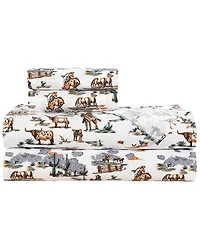 HiEnd Accents 200TC Cotton Ranch Life 3 Piece Sheet Set - Twin Size