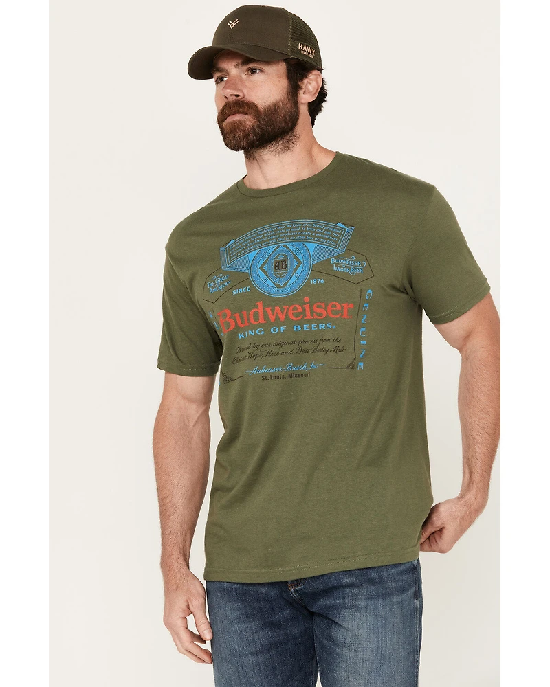 Brew City Beer Gear Men's Budweiser Logo Short Sleeve Graphic T-Shirt
