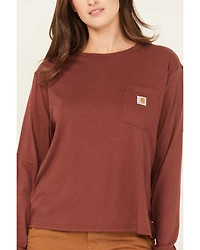 Carhartt Women's Loose Fit Lightweight Long Sleeve Pocket T-Shirt