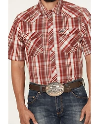 Kimes Ranch Men's Wabasa Plaid Print Short Sleeve Pearl Snap Performance Western Shirt