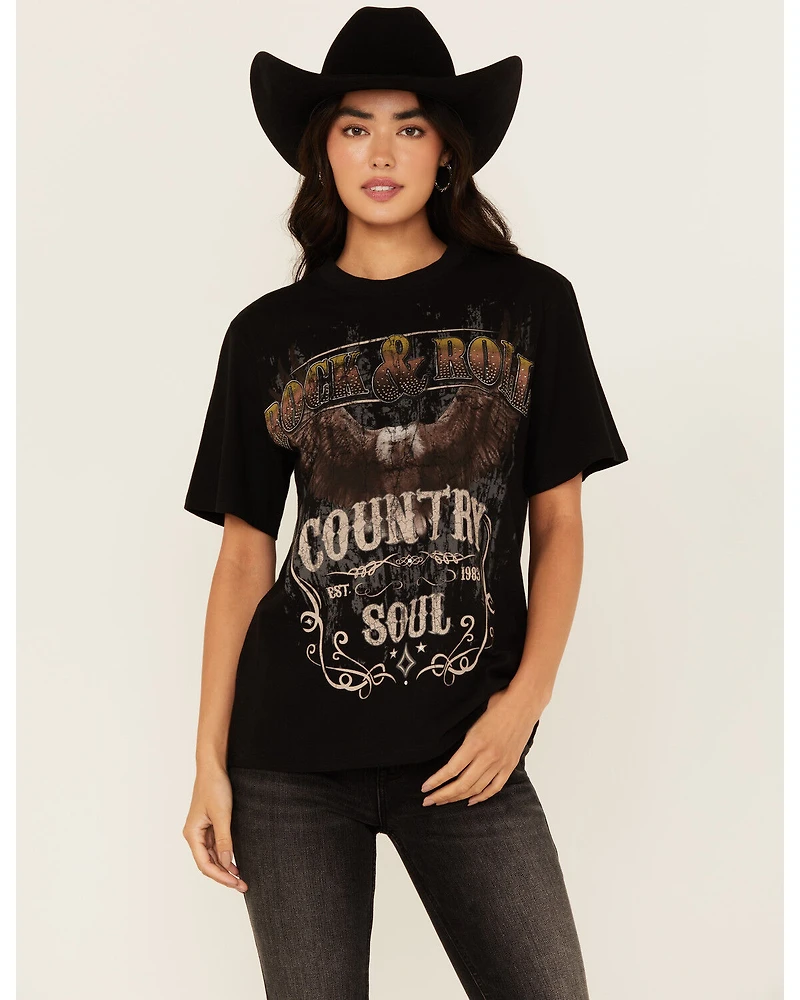 Idyllwind Women's Rock & Roll Country Soul Boyfriend Fit Short Sleeve Graphic Tee