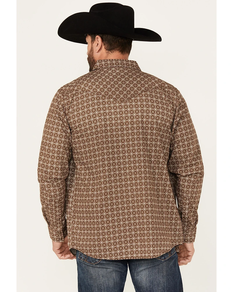 Moonshine Spirit Men's Time Bomb Geo Print Long Sleeve Snap Western Shirt