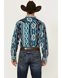 RANK 45® Men's Dakar Exploded Southwestern Print Long Sleeve Performance Stretch Western Shirt