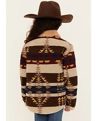 Shyanne Girls' Southwestern Print Sherpa Trim Shacket
