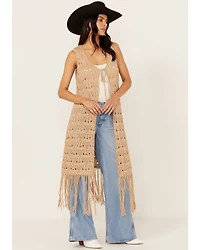 Shyanne Women's Long Fringe Sweater Vest