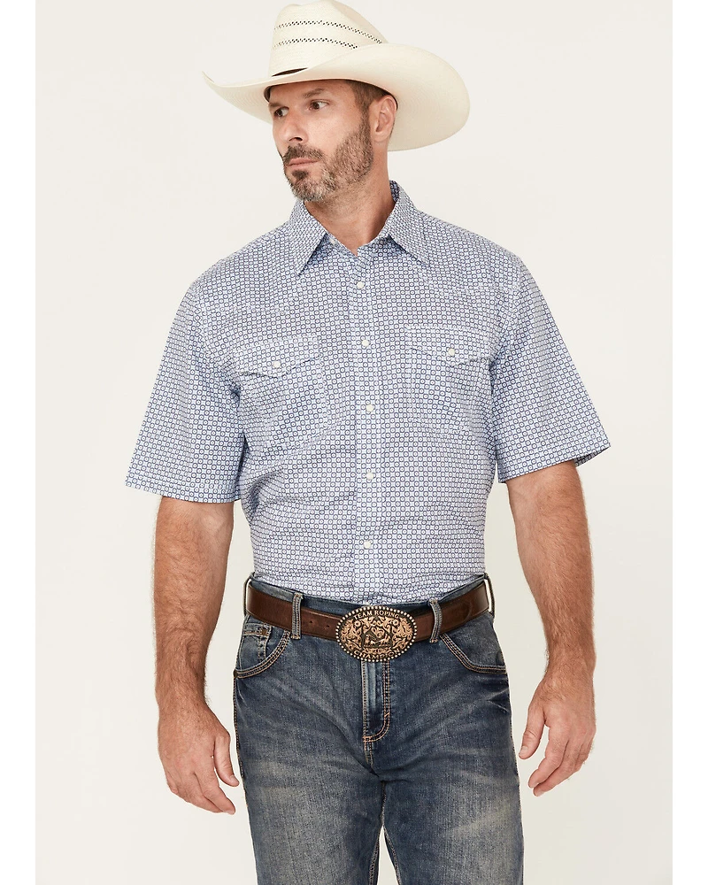 Wrangler 20X Men's Geo Print Short Sleeve Snap Stretch Western Shirt