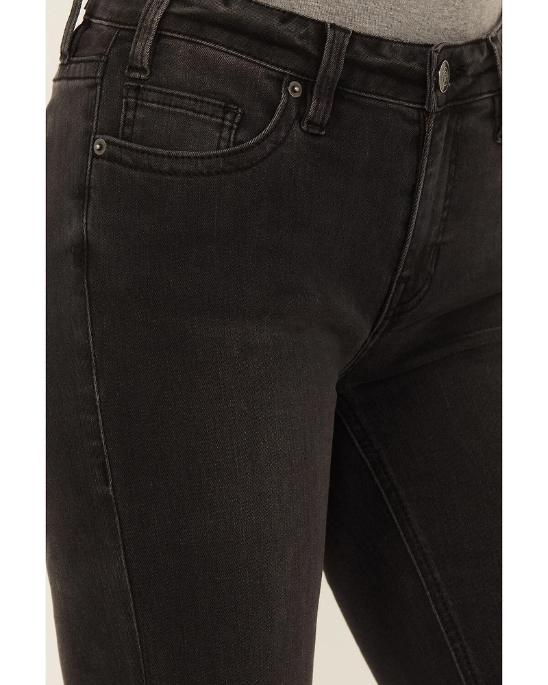Rock & Roll Denim Women's Mid Rise Pocket Detail Stretch Bootcut Jeans