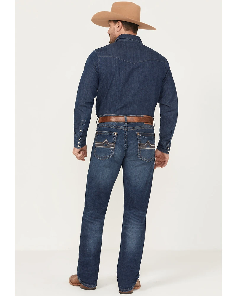 Rock 47 by Wrangler Men's Tynecastle Dark Wash Slim Straight Stretch Denim Jeans