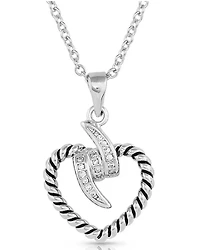 Montana Silversmiths Women's Silver Electric Love Heart Necklace