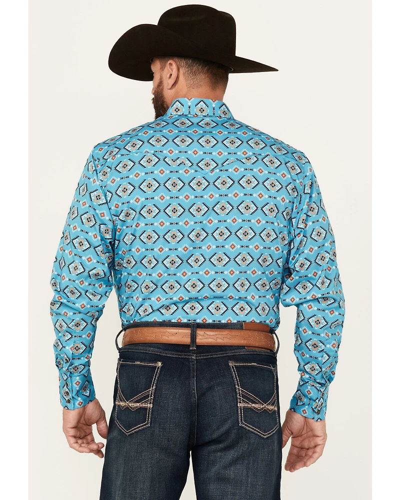 Rodeo Clothing Men's Boot Barn Exclusive Southwestern Print Long Sleeve Snap Western Shirt
