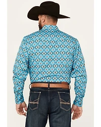Rodeo Clothing Men's Boot Barn Exclusive Southwestern Print Long Sleeve Snap Western Shirt