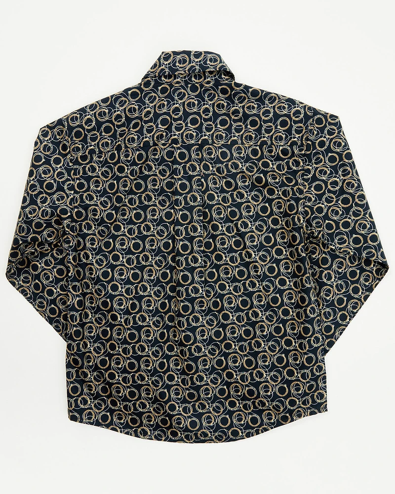 Cinch Toddler Boys' Geo Print Long Sleeve Button-Down Western Shirt