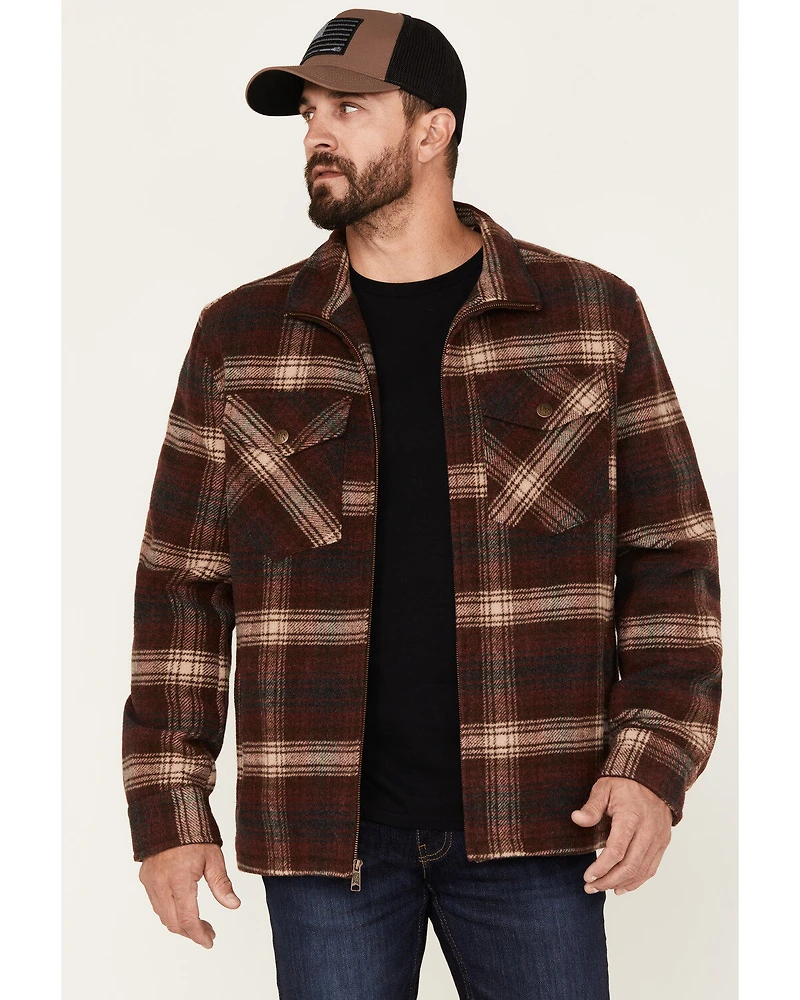 Powder River Outfitters Men's Plaid Print Full-Zip Wool Jacket