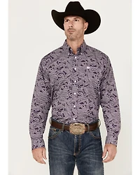 Cinch Men's Paisley Print Long Sleeve Button-Down Western Shirt
