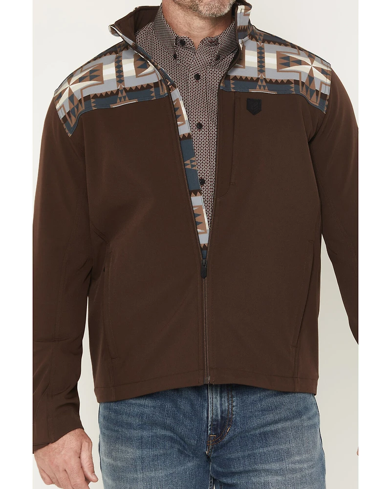 RANK 45® Men's Cheneka 2.0 Colorblock Southwestern Print Softshell Jacket