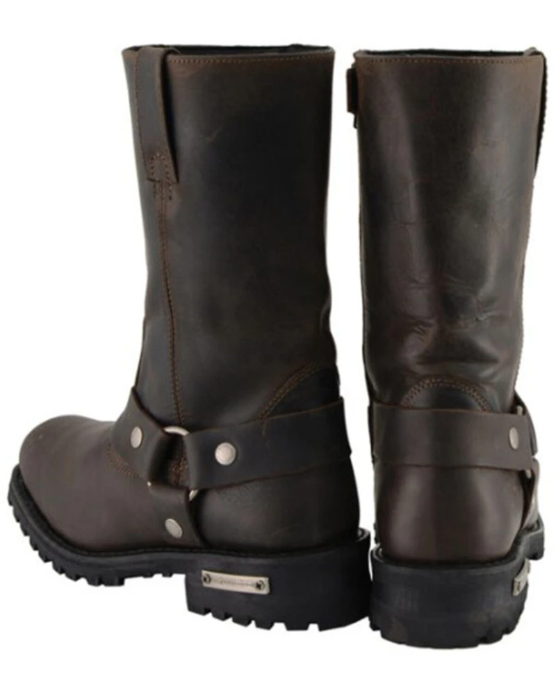 Milwaukee Leather Men's 11" Harness Motorcycle Boots - Square Toe