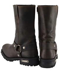 Milwaukee Leather Men's 11" Harness Motorcycle Boots - Square Toe