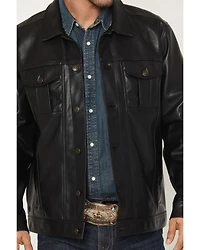 Cody James Men's Ozark Distressed Button-Down Leather Jacket