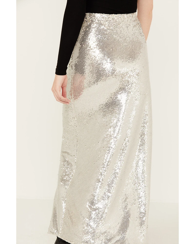 By Together Women's Sequins Maxi Skirt