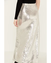 By Together Women's Sequins Maxi Skirt