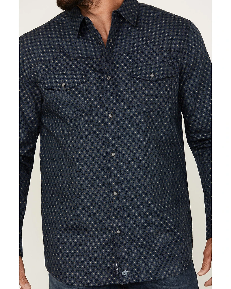 Moonshine Spirit Men's Townie Wallpaper Geo Print Long Sleeve Snap Western Shirt