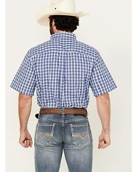 Wrangler Riata Men's Assorted Plaid Print Short Sleeve Button-Down Western Shirt