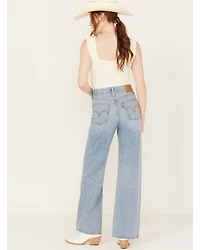 Levi's Premium Women's Light Wash High Rise Far and Wide Ribcage Leg Jeans