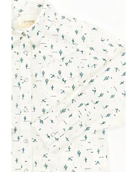 Shyanne Toddler Girls' Cactus Print Western Pearl Snap Shirt