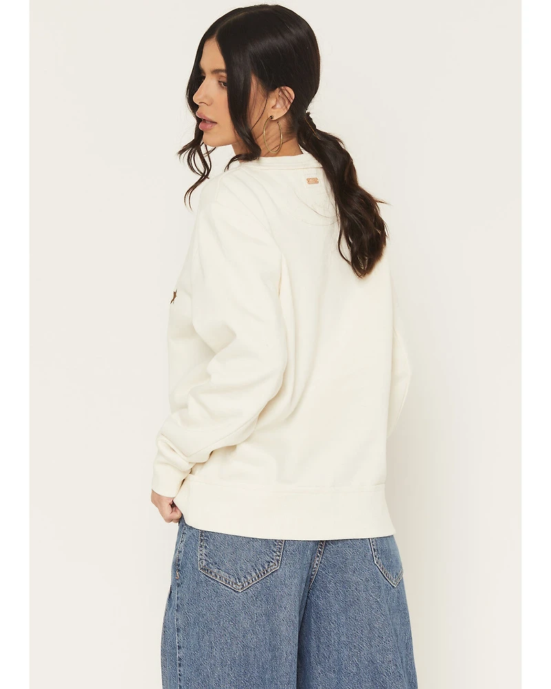 Hooey Women's Punchy Embroidered Crewneck Sweatshirt