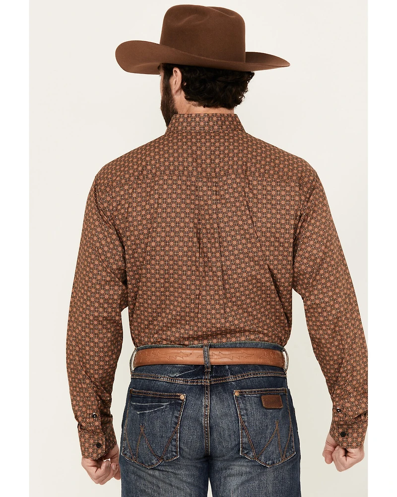 Cinch Men's Floral Geo Print Long Sleeve Button-Down Stretch Western Shirt