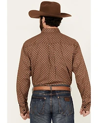 Cinch Men's Floral Geo Print Long Sleeve Button-Down Stretch Western Shirt