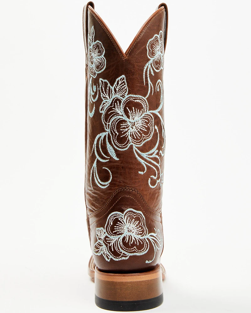 Shyanne Women's Lasy Floral Embroidered Western Boots - Broad Square Toe
