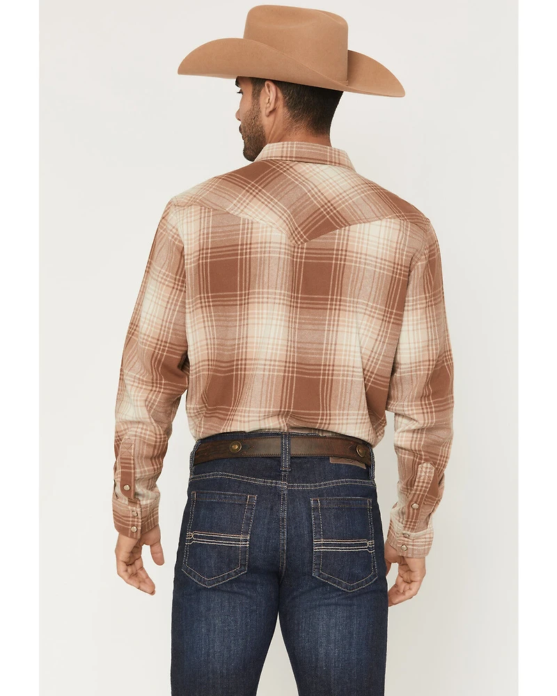 Cody James Men's Smoke Mountain Plaid Print Long Sleeve Snap Flannel Shirt