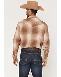 Cody James Men's Smoke Mountain Plaid Print Long Sleeve Snap Flannel Shirt