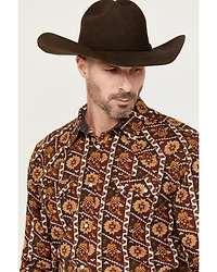 Cody James Men's Row Boat Southwestern Print Long Sleeve Snap Western Shirt