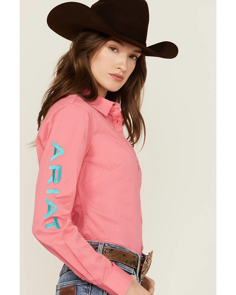 Ariat Women's Team Kirby Wrinkle Resistant Long Sleeve Button-Down Stretch Western Shirt