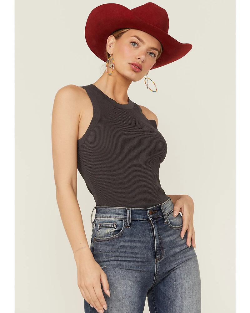 Panhandle Women's Solid Ribbed Bodycon Tank